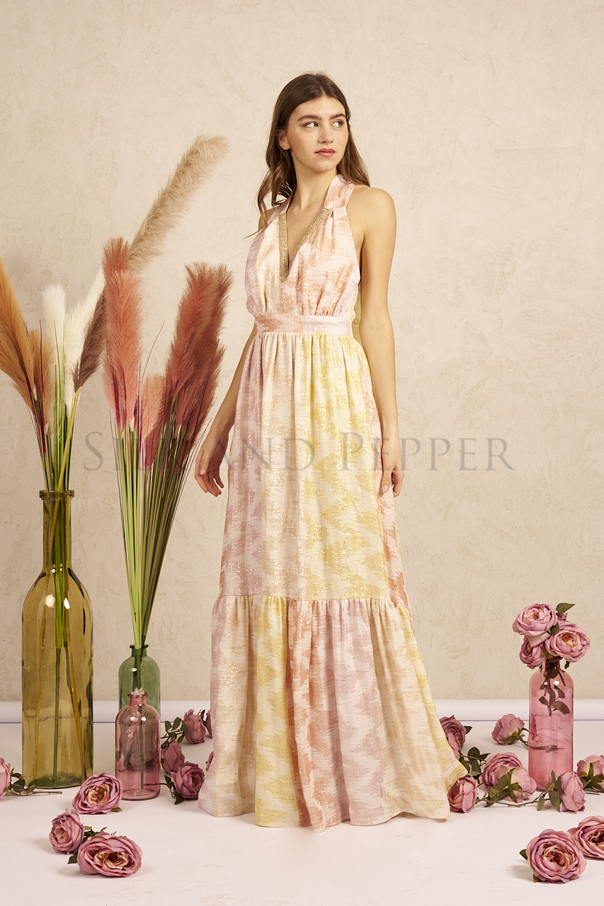 Abito lungo multicolor Silk and Pepper