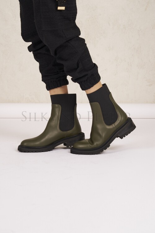 Stivaletto pelle militare