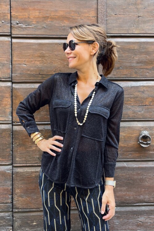 Camicia lurex nera