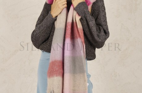 Sciarpa Lunga Unisex Morbida A Quadri Con Frange - 100% Viscosa - 185x53 Cm - Foto 9