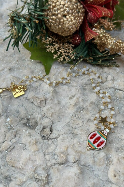 Collana  Rosario Pallina di Natale