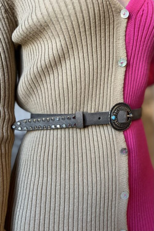 Cintura suede western taupe