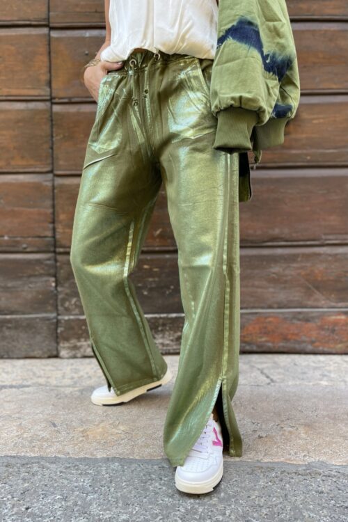 Pantalone green laminato