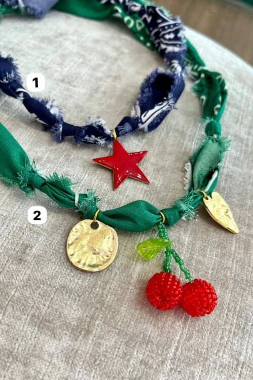 Collana bandana sfrangiata  (vari colori)