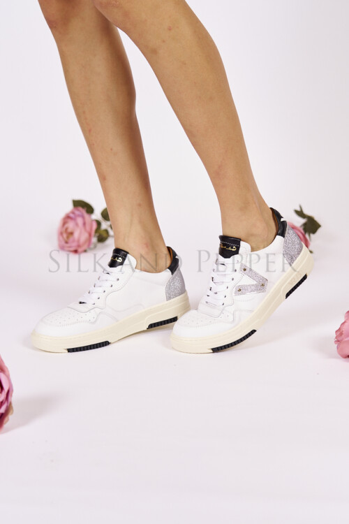 Sneaker pelle V glitter - NEW FW25