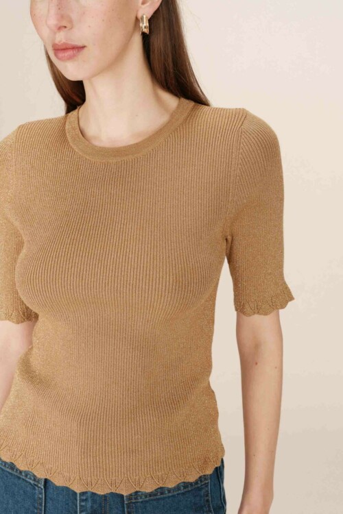 Maglia ocra lurex