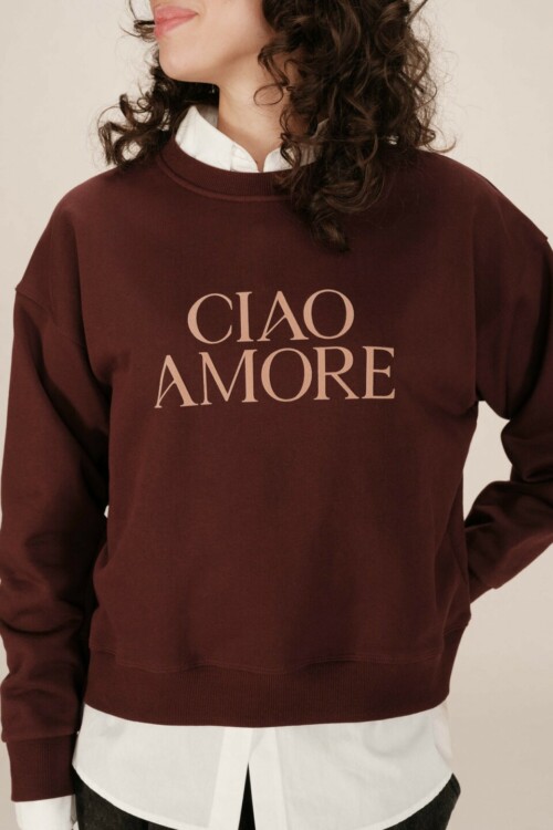 Felpa bordeaux "Ciao Amore"
