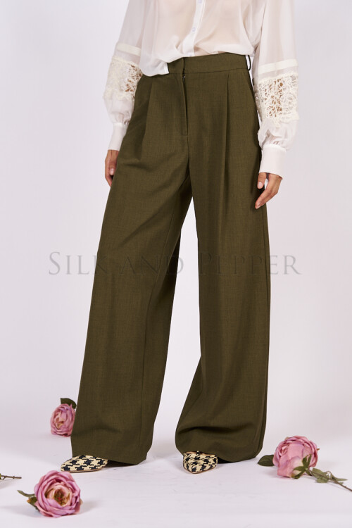 Pantalone origano con pinces