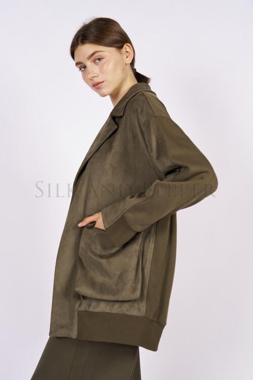 Giacca Over Effetto Scamosciato