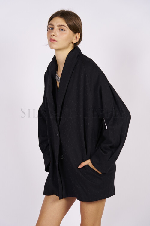 Blazer Over con Rever Sciallato coriandolo lurex