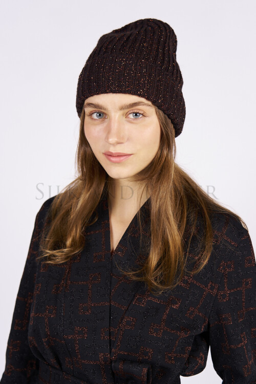 Cuffia Brown in Misto Lurex
