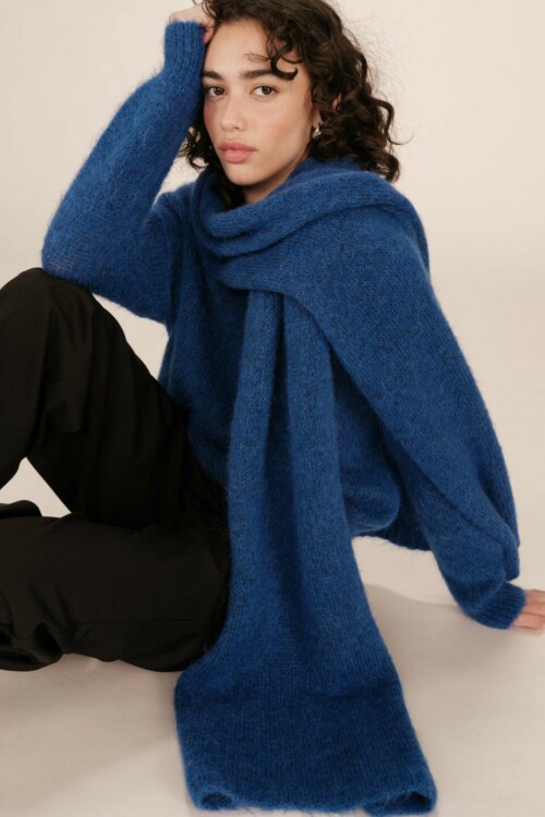 Sciarpa blu cobalto