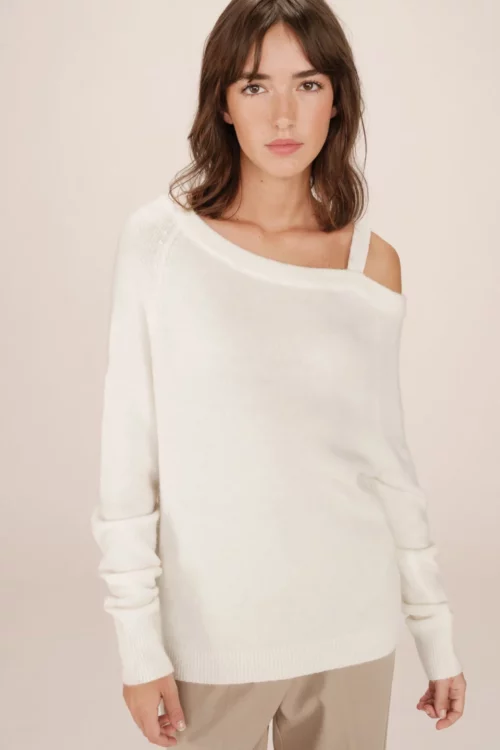 Maglione Avorio a Spalle Scoperte