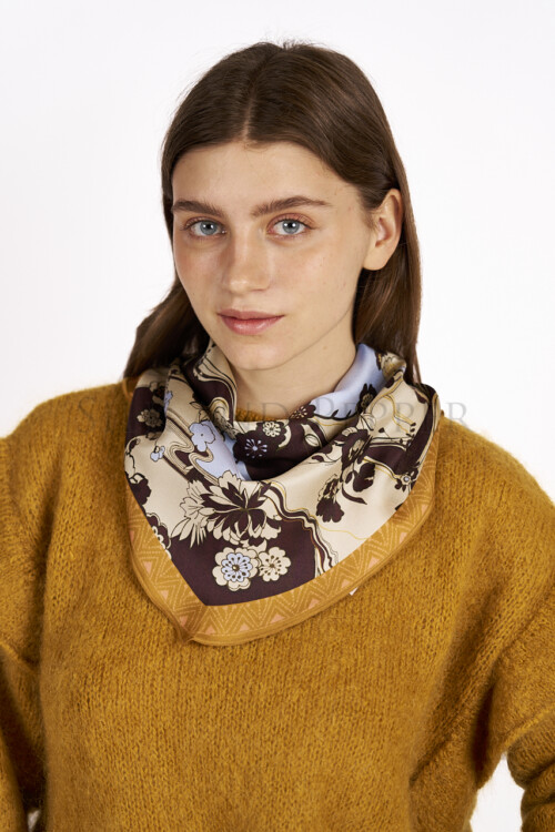 Foulard flower senape