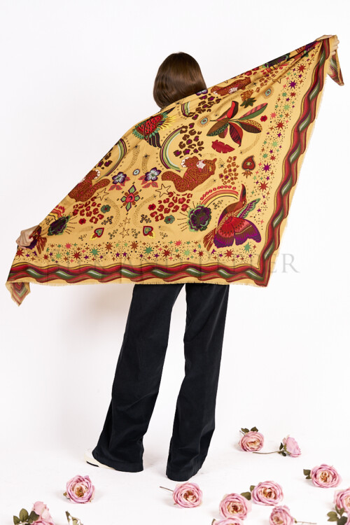 Foulard grande beige