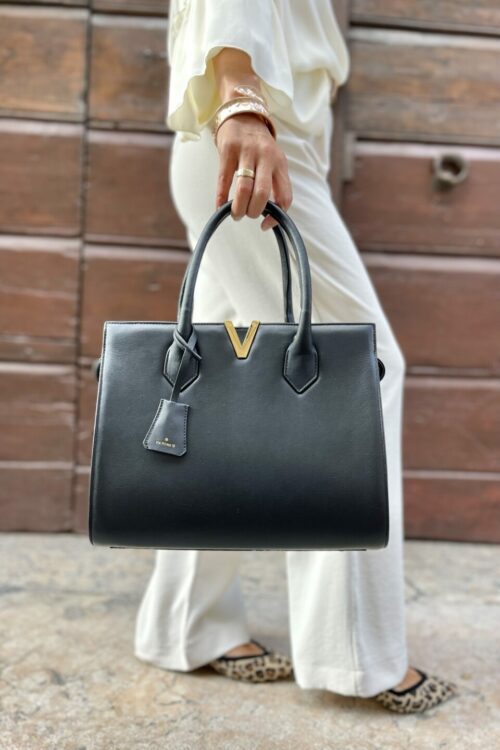 Borsa Bauletto Nera in Pelle