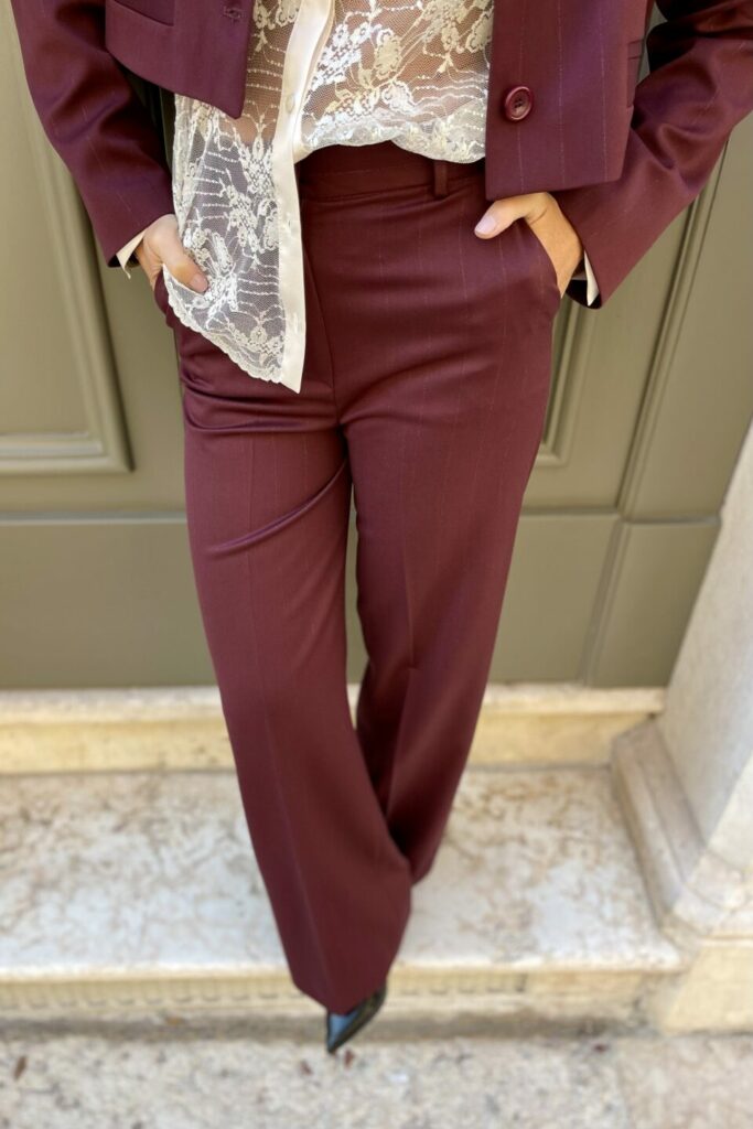 Pantalone Amarone Palazzo con Lurex