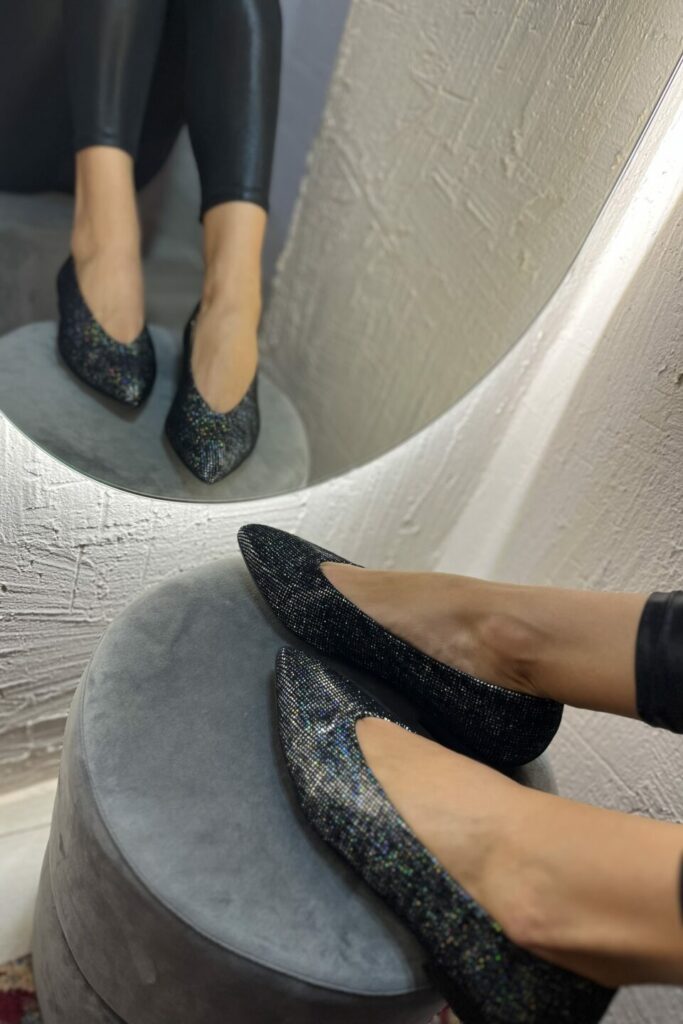 Scarpa Flat Disco Ball in Vera Pelle – Made in Italy