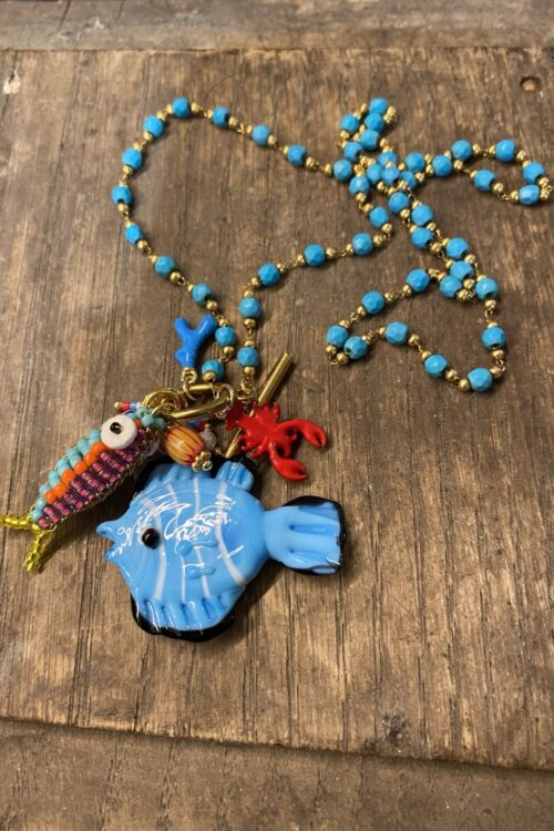 Collana Multicharms Rainbow Fish