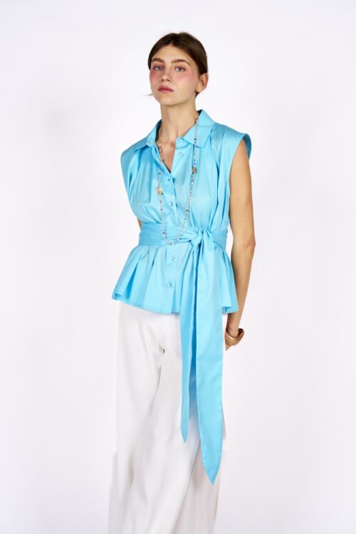 Camicia cielo in cotone