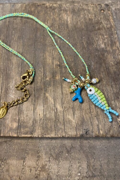 Collana Big Fish Green in Perline